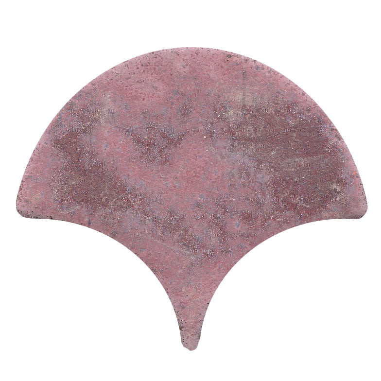 Peacock-Scallop shape tile matte purple